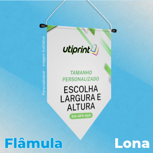 Flâmula em Lona 380g por m2 Lona e Bastão superior a escolher  Brilho Corte Reto 